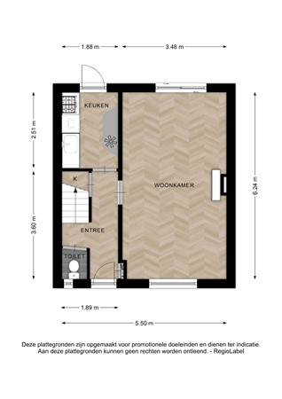 Floorplan - Albert Cuypstraat 40, 7412 TP Deventer